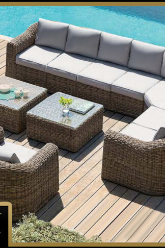 Deokork Ratanová modulová zostava BORNEO LUXURY pre 8 osôb (hnedá)