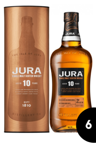 6 x  Jura 10 Y.O. Single Malt Whisky