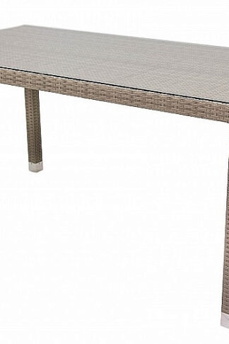 Deokork Záhradný ratanový stôl NAPOLI 160x80 cm (sivo-béžová)