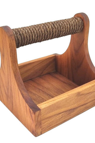 DEOKORK Teakový servírovací košík CADDY