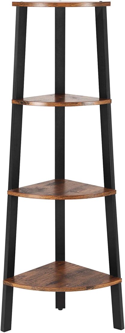 VASAGLE Rohový regál 4 police hnedý 34x125 cm