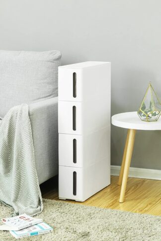 SONGMICS Pojazdný úzky regál so zásuvkami 17x84 cm