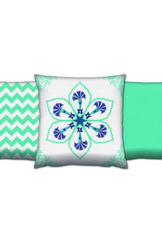 ASIR Sada dekoračných vankúšov MINT VZORY 43 cm polyester-bavlna