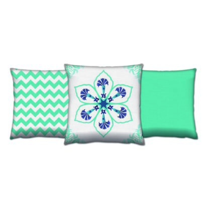 ASIR Sada dekoračných vankúšov MINT VZORY 43 cm polyester-bavlna