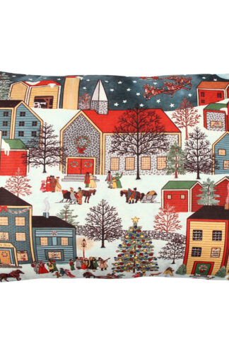 ASIR Dekoračný vankúšik VIANOČNÁ DEDINA 33 cm polyester-bavlna