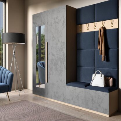 Eltap Čalúnený panel SET QUADRATTA 100x200 tmavomodrý
