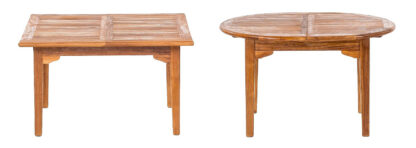 DEOKORK Teakový stôl ELEGANTE 130 / 180 × 100 × 78 cm | obdĺžnik | rozkladacia