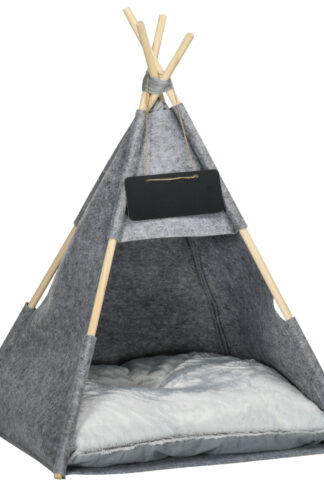 PAWHUT Pelech pre mačky TEEPEE 58 x 58 x 80 cm sivý