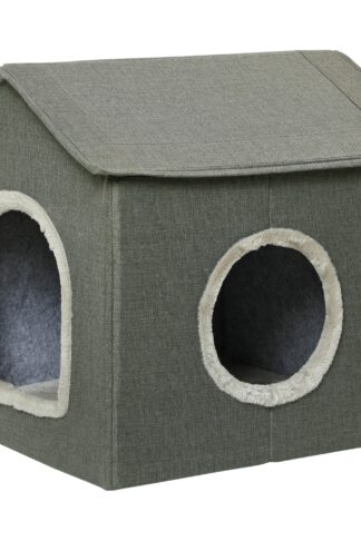 PAWHUT Pelech pre mačky HOUSE 39 x 44 x 41 cm khaki