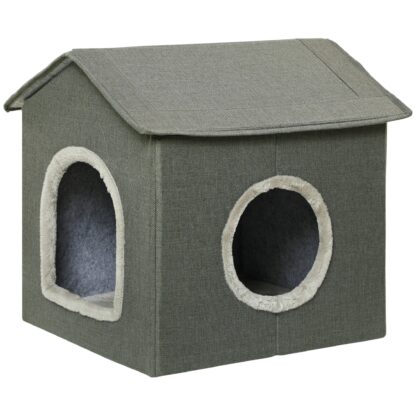 PAWHUT Pelech pre mačky HOUSE 39 x 44 x 41 cm khaki