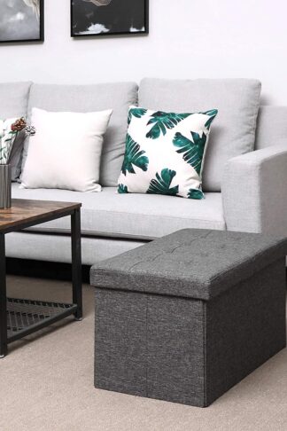 SONGMICS Úložný box čalúnený rozkladací 76 cm sivý