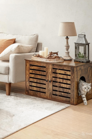 FEANDREA Box na toaletu pre mačky hnedý 80 x 49 x 53 cm