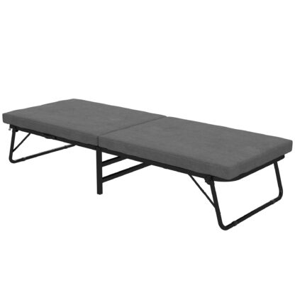 HOMCOM Rozkladacia posteľ pre hostí 70 x 190 cm tmavo sivá