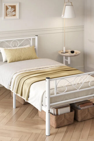 SONGMICS Kovový rám postele 190 x 90 cm bílý