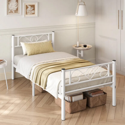 SONGMICS Kovový rám postele 190 x 90 cm bílý